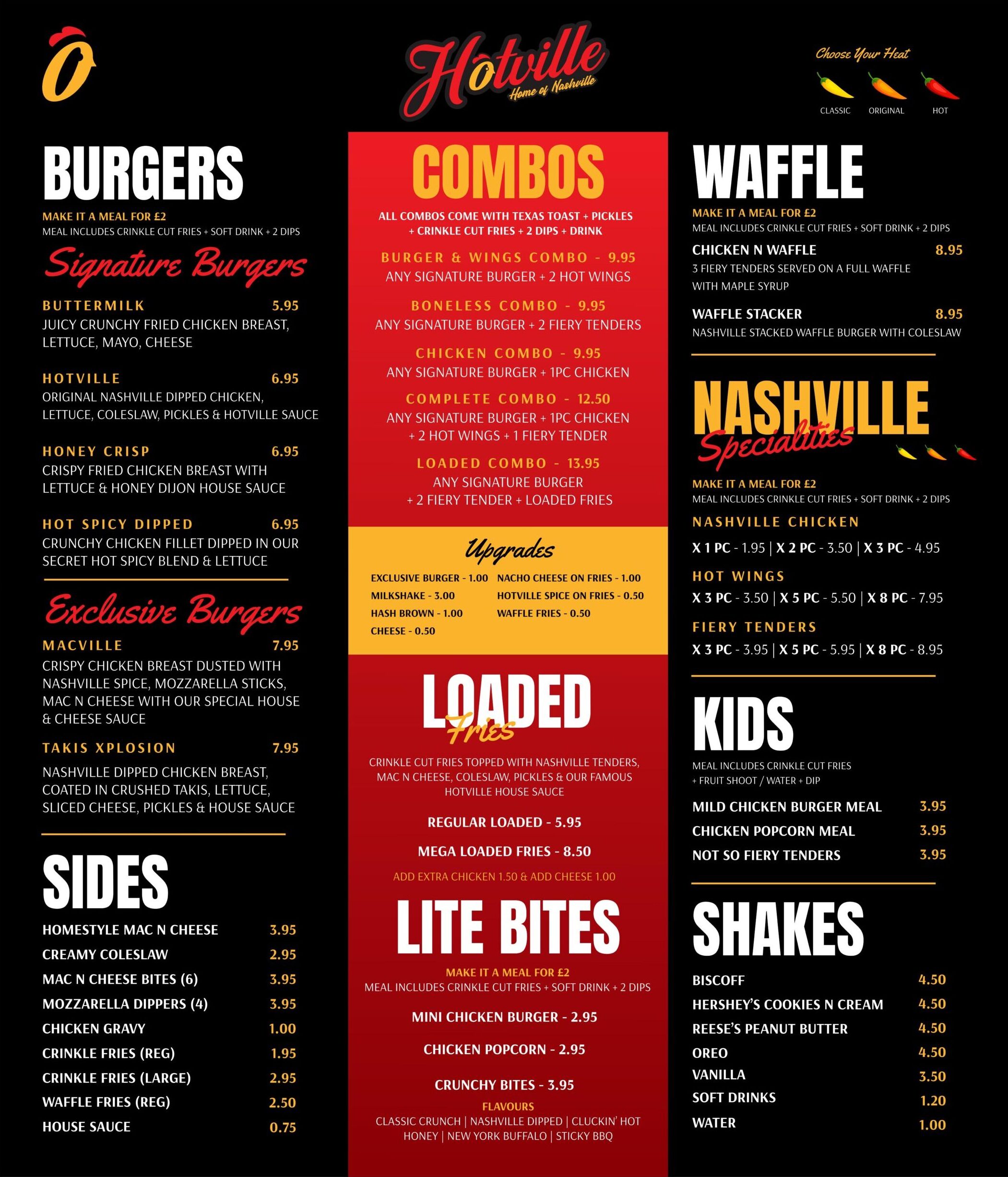 hotville uk food menu